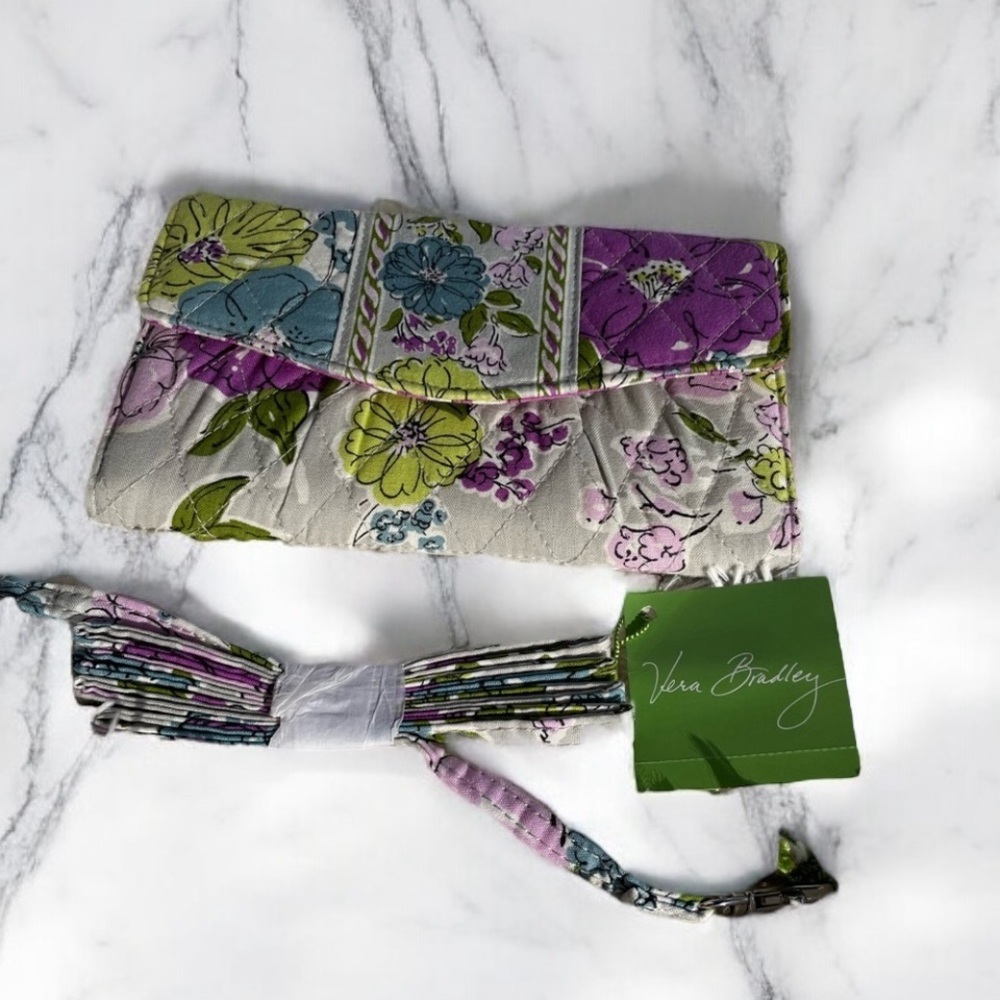 Vera Bradley Crossbody Wallet Clutch or Watercolor Multi Color Floral NEW